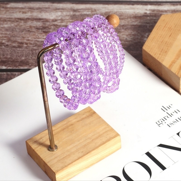 Elegant Purple Beaded Bracelet - Picture 5 of 7